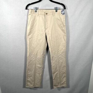 Nautica Chino Pants Womens 16 Beige Twill Cotton Straight Leg Extra Double Knee